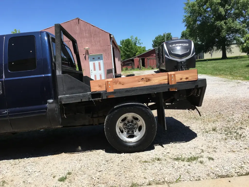 blue truck flatbed