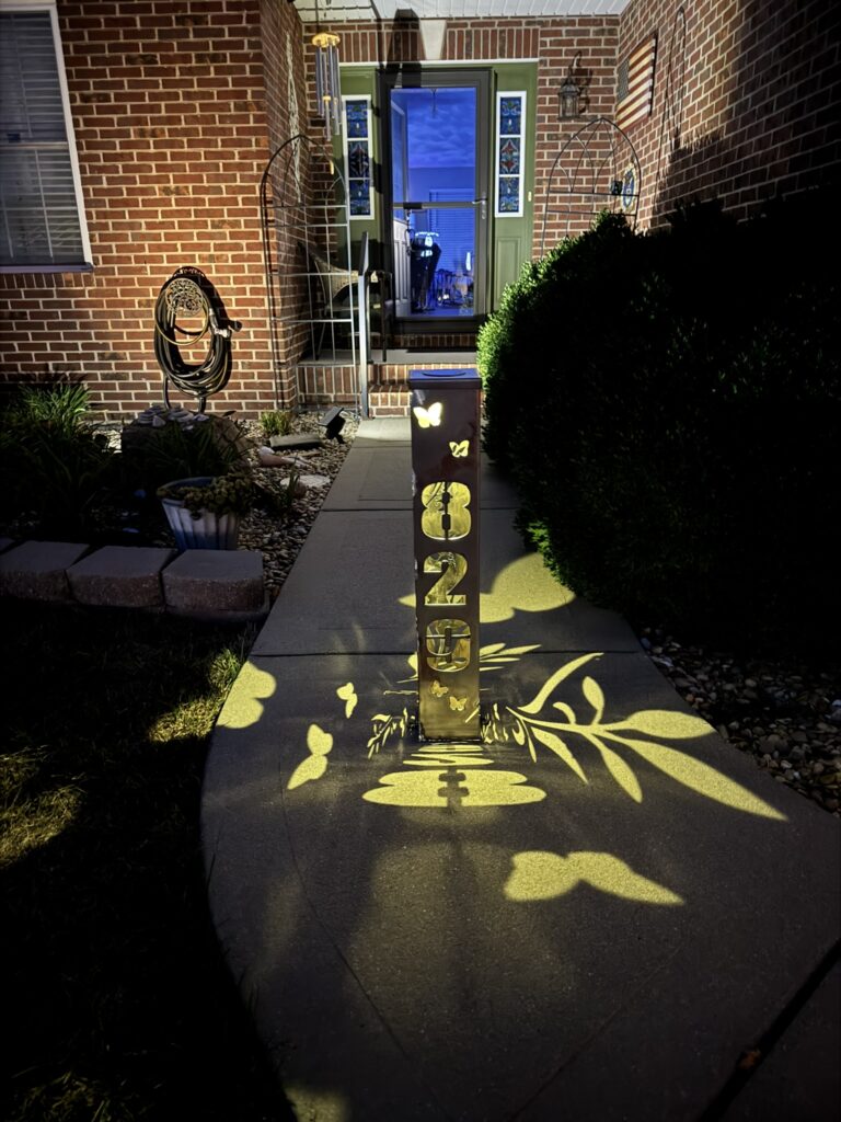 Projects custom address lighted yard column (2)